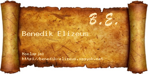Benedik Elizeus névjegykártya